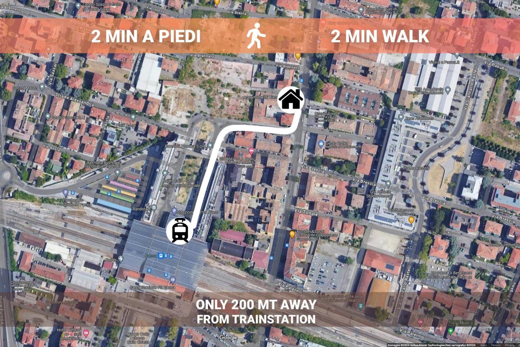 Stazione A 200M - Ampio Appartamento Con Parcheggio Notturno Gratis Parma Buitenkant foto